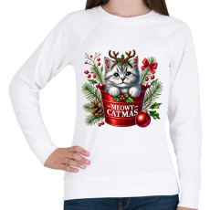 PRINTFASHION cica (1) - Női pulóver - Fehér