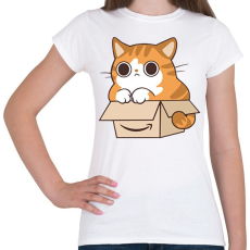 PRINTFASHION Cica a dobozban - Női póló - Fehér