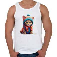 PRINTFASHION Cica a hóban - Férfi atléta - Fehér