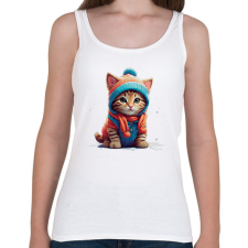 PRINTFASHION Cica a hóban - Női atléta - Fehér női trikó