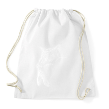 PRINTFASHION Cica a holdon - Sportzsák, Tornazsák - Fehér tornazsák