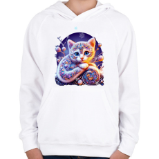 PRINTFASHION Cica alebrije stílusban - Gyerek kapucnis pulóver - Fehér