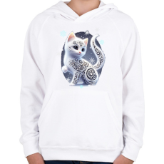 PRINTFASHION Cica alebrije stílusban - Gyerek kapucnis pulóver - Fehér