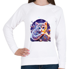 PRINTFASHION Cica alebrije stílusban - Női pulóver - Fehér női pulóver, kardigán