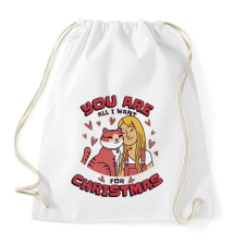 PRINTFASHION Cica, amit karácsonyra akarok - Sportzsák, Tornazsák - Fehér tornazsák