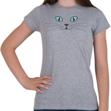 PRINTFASHION Cica arc - Női póló - Sport szürke