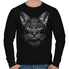 PRINTFASHION Cica arc sötét alaphoz - Férfi pulóver - Fekete