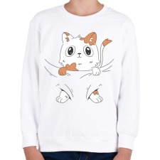 PRINTFASHION Cica baba - Gyerek pulóver - Fehér gyerek pulóver, kardigán