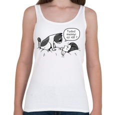 PRINTFASHION Cica barát - tudod mennyi az idő - Női atléta - Fehér