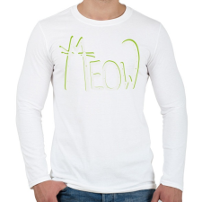 PRINTFASHION Cica betűk - Meow  - Férfi hosszú ujjú póló - Fehér férfi póló