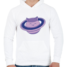 PRINTFASHION Cica bolygó - Férfi kapucnis pulóver - Fehér férfi pulóver, kardigán