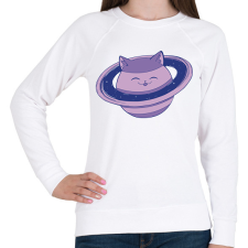 PRINTFASHION Cica bolygó - Női pulóver - Fehér női pulóver, kardigán