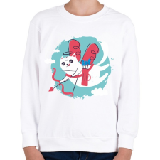 PRINTFASHION Cica - cat is in the air ! - Gyerek pulóver - Fehér gyerek pulóver, kardigán