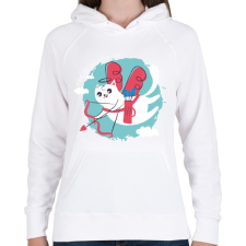 PRINTFASHION Cica - cat is in the air ! - Női kapucnis pulóver - Fehér női pulóver, kardigán