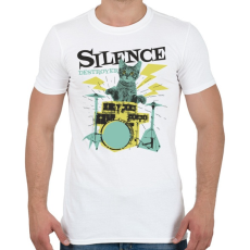 PRINTFASHION Cica dobos a csend romboló - Férfi póló - Fehér
