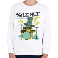 PRINTFASHION Cica dobos a csend romboló - Gyerek pulóver - Fehér