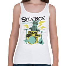 PRINTFASHION Cica dobos a csend romboló - Női atléta - Fehér női trikó