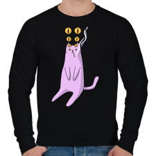 PRINTFASHION Cica és cigi - Férfi pulóver - Fekete férfi pulóver, kardigán