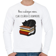 PRINTFASHION Cica és Könyv - Férfi pulóver - Fehér