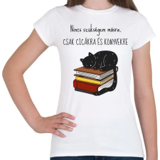 PRINTFASHION Cica és Könyv - Női póló - Fehér női póló