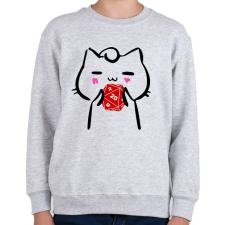 PRINTFASHION Cica és piros D20 - Gyerek pulóver - Sport szürke gyerek pulóver, kardigán