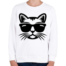 PRINTFASHION Cica fej - Gyerek pulóver - Fehér gyerek pulóver, kardigán