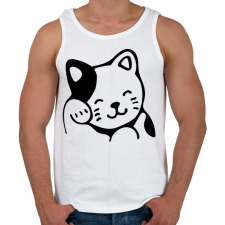 PRINTFASHION Cica - Férfi atléta - Fehér atléta, trikó