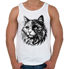 PRINTFASHION Cica - Férfi atléta - Fehér atléta, trikó