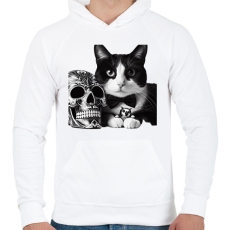 PRINTFASHION Cica - Férfi kapucnis pulóver - Fehér