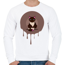 PRINTFASHION Cica - Férfi pulóver - Fehér