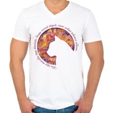 PRINTFASHION Cica - Férfi V-nyakú póló - Fehér