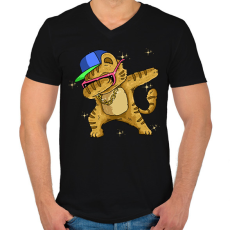 PRINTFASHION Cica - Férfi V-nyakú póló - Fekete