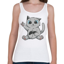PRINTFASHION Cica gamer - Női atléta - Fehér női trikó