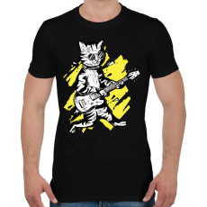 PRINTFASHION Cica gitárral - Férfi póló - Fekete