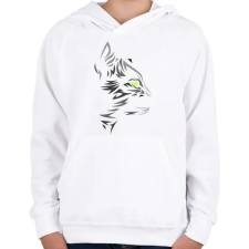 PRINTFASHION Cica - Gyerek kapucnis pulóver - Fehér gyerek pulóver, kardigán