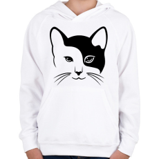 PRINTFASHION Cica - Gyerek kapucnis pulóver - Fehér