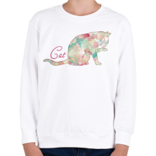 PRINTFASHION Cica - Gyerek pulóver - Fehér gyerek pulóver, kardigán