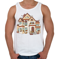 PRINTFASHION Cica ház - Férfi atléta - Fehér atléta, trikó