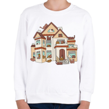 PRINTFASHION Cica ház - Gyerek pulóver - Fehér gyerek pulóver, kardigán