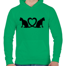 PRINTFASHION Cica imádat - Férfi kapucnis pulóver - Zöld