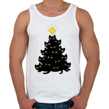 PRINTFASHION Cica karácsonyfa - Férfi atléta - Fehér atléta, trikó