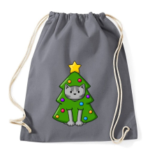 PRINTFASHION Cica karácsonyfa - Sportzsák, Tornazsák - Grafitszürke tornazsák