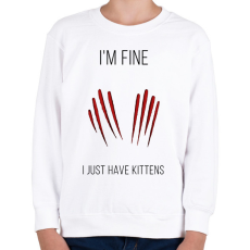 PRINTFASHION Cica karmolás - Gyerek pulóver - Fehér