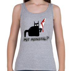 PRINTFASHION Cica késsel - Női atléta - Sport szürke