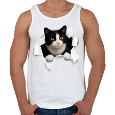 PRINTFASHION cica kitőr - Férfi atléta - Fehér atléta, trikó