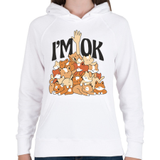 PRINTFASHION Cica kupac - Női kapucnis pulóver - Fehér női pulóver, kardigán