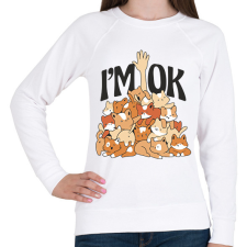 PRINTFASHION Cica kupac - Női pulóver - Fehér női pulóver, kardigán