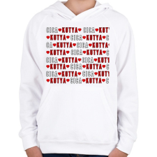 PRINTFASHION cica - kutya - Gyerek kapucnis pulóver - Fehér gyerek pulóver, kardigán