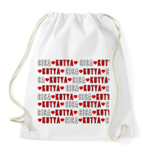 PRINTFASHION cica - kutya - Sportzsák, Tornazsák - Fehér tornazsák