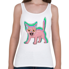 PRINTFASHION Cica LSD - Női atléta - Fehér női trikó